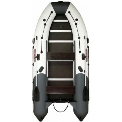 Надувная 4-местная ПВХ лодка Посейдон Касатка KS335 (светло-серый/темно-серый) 