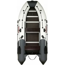Надувная 4-местная ПВХ лодка Посейдон Касатка KS335 (светло-серый/темно-серый) 