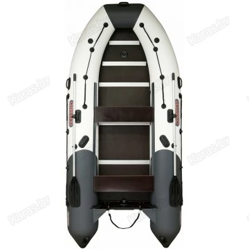 Надувная 4-местная ПВХ лодка Посейдон Касатка KS335 (светло-серый/темно-серый) 