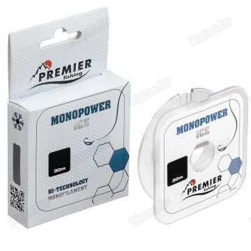 Леска монофильная Premier Fishing Monopower Ice Clear 30 м