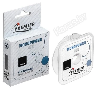 Леска монофильная Premier Fishing Monopower Ice Clear 30 м