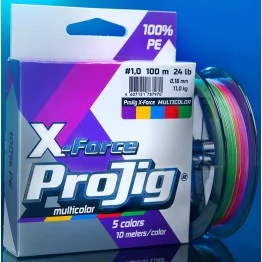 Леска плетёная ProJig X-Force Х4 Multicolor 100 м
