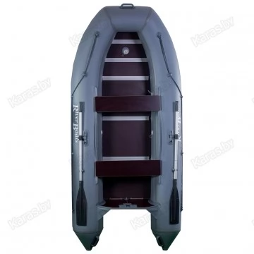 Надувная 3-местная ПВХ лодка RiverBoats RB-300 (серая, киль)