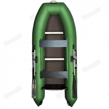 Надувная 2-местная ПВХ лодка RiverBoats RB-280 супер лайт П (сборный пайол, зеленая)