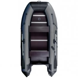 Надувная 4-местная ПВХ лодка RiverBoats RB-330 (серо-черная)