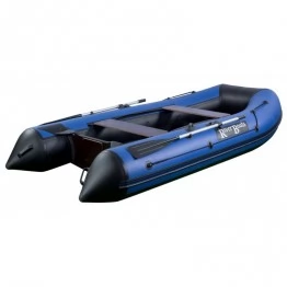 Надувная 4-местная ПВХ лодка RiverBoats RB-330 (сине-черная)