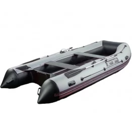 Надувная 7-местная ПВХ лодка RiverBoats RB-390 (серо-черная)