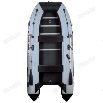 Надувная 7-местная ПВХ лодка RiverBoats RB-390 (серо-черная)