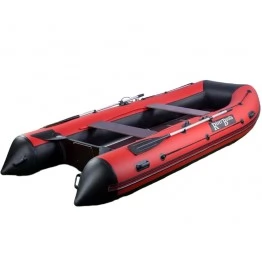 Надувная 5-местная ПВХ лодка RiverBoats RB-370 (красно-черная)