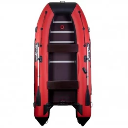 Надувная 5-местная ПВХ лодка RiverBoats RB-370 (красно-черная)