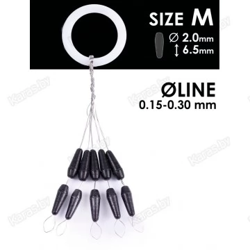 Стопоры резиновые Salmo S901-002M 10 шт.