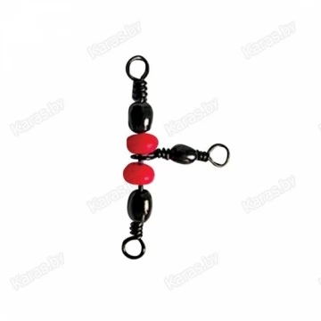 Вертлюги трехсторонние с бусинами Lucky John Crosline Swivel