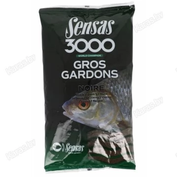 Прикормка Sensas 3000 Gros Gardons Noire 1 кг (черная, плотва)