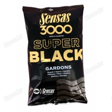 Прикормка Sensas 3000 Super Black Gardons 1 кг (черная, плотва)