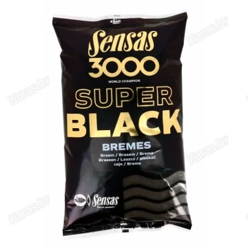 Прикормка Sensas 3000 Super Black Bremes 1 кг (черная, лещ)