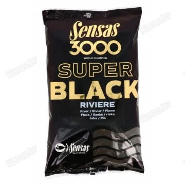 Прикормка Sensas 3000 Super Black Riviere 1 кг (Река)