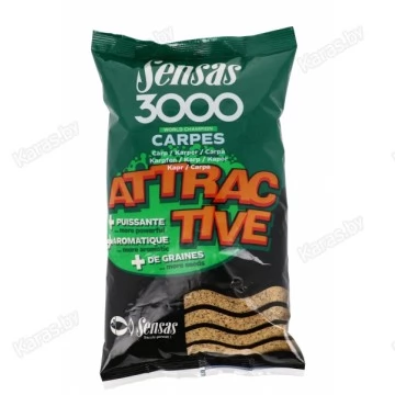 Прикормка Sensas 3000 Attractive Carp 1 кг (Карп)