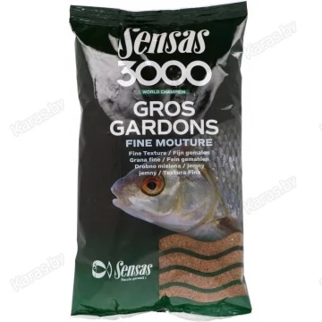 Прикормка Sensas 3000 Gros Gardon Fine Mouture 1 кг (мелкий помол, плотва)