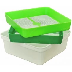 Емкость с 2 ситами для наживки Sensas Set Riddles+Box L 165x165x75 мм