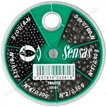 Набор грузов Sensas Standard Trout Box 100 г. 0.07-0.48 г