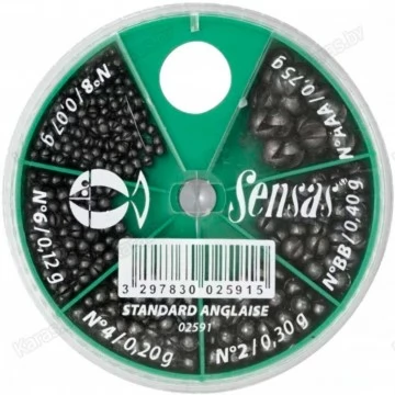 Набор грузов Sensas Standard Waggler Box 100 г. 0.07-0.45 г