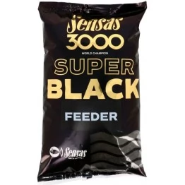 Прикормка Sensas 3000 Super Black Feeder 1 кг (черная, фидер)