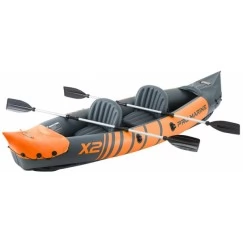 Надувной 2-местный каяк из ПВХ Pro Marine x2 Orange (надувное дно, оранжевый)