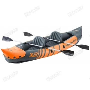 Надувной 2-местный каяк из ПВХ Pro Marine x2 Orange (надувное дно, оранжевый)