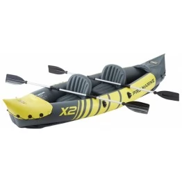 Надувной 2-местный каяк из ПВХ Pro Marine x2 Yellow (надувное дно, желтый)