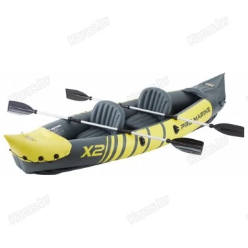 Надувной 2-местный каяк из ПВХ Pro Marine x2 Yellow (надувное дно, желтый)