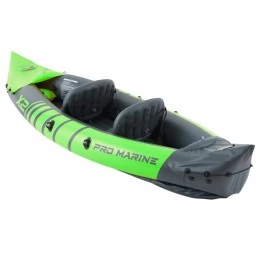 Надувной 2-местный каяк из ПВХ Pro Marine x2 Green (надувное дно, зеленый)