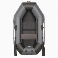 Надувная 1-местная ПВХ лодка Sharks S 220 (пол-книжка, серо-черная)