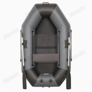 Надувная 1-местная ПВХ лодка Sharks S 220 (пол-книжка, серо-черная)