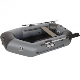 Надувная 1-местная ПВХ лодка Sharks S 220 ВНД (надувное дно, серо-черная)