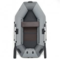 Надувная 1-местная ПВХ лодка Sharks S 220 (пол-книжка, серо-темно-серый)