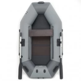 Надувная 1-местная ПВХ лодка Sharks S 220 (пол-книжка, серо-темно-серый)