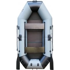 Надувная 2-местная ПВХ лодка Sharks S 240 (пол-книжка, серо-темно-серая)