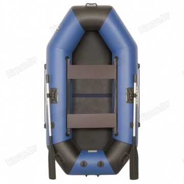 Надувная 2-местная ПВХ лодка Sharks S 260 (пол-книжка, сине-черная)