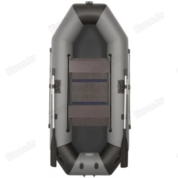 Надувная 2-местная ПВХ лодка Sharks S 240 (пол-книжка, серо-черная)