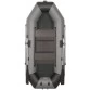Надувная 2-местная ПВХ лодка Sharks S 240 (пол-книжка, серо-черная)