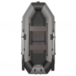 Надувная 2-местная ПВХ лодка Sharks S 260 (пол-книжка, серо-черная)