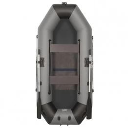 Надувная 2-местная ПВХ лодка Sharks S 250 (пол-книжка, серо-черная)