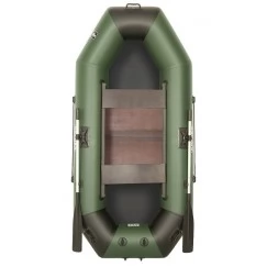 Надувная 2-местная ПВХ лодка Sharks S 260 (пол-книжка, зелено-черная)