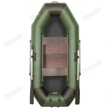 Надувная 2-местная ПВХ лодка Sharks S 260 (пол-книжка, зелено-черная)