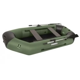 Надувная 2-местная ПВХ лодка Sharks S 240 ВНД (надувное дно, зелено-черная)