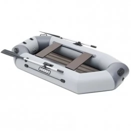 Надувная 2-местная ПВХ лодка Sharks S 240 ВНД (надувное дно, серо-темно-серая)