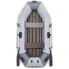 Надувная 2-местная ПВХ лодка Sharks S 260 ВНД (надувное дно, серо-темно-серая)