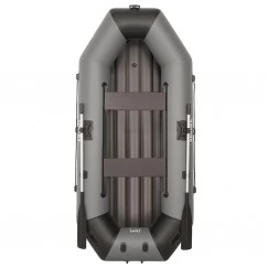 Надувная 2-местная ПВХ лодка Sharks S 270 ВНД (надувное дно, серо-черная)
