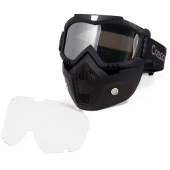 Маска мотоциклетная/снегоходная Следопыт M7 Chrome Silver + Transparent