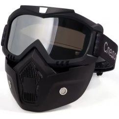 Маска мотоциклетная/снегоходная Следопыт M7 Chrome Silver + Transparent